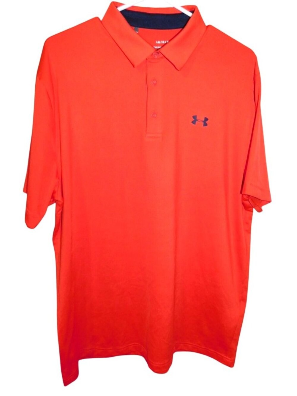 Under Armour The Playoff Golf Polo Large Red Performance Moisture Wicking Shirt
